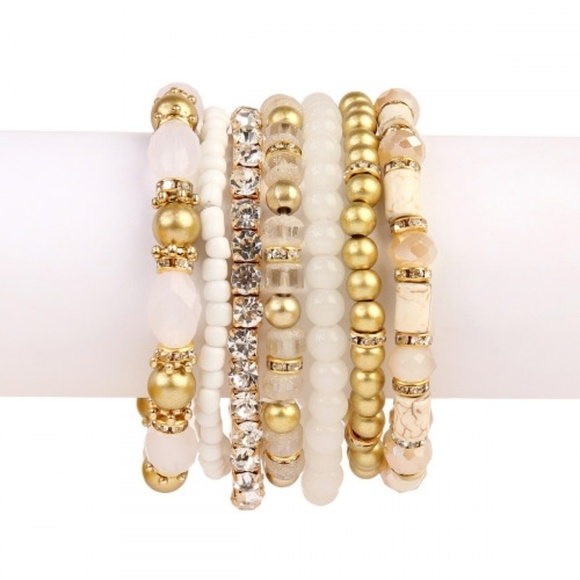 Classy Multi Bead Bracelet Set - Picture 1 of 3